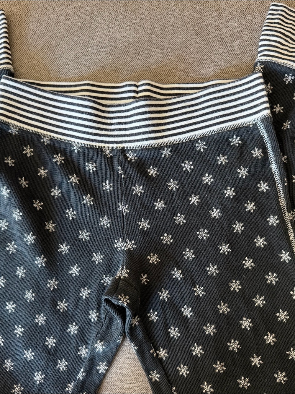 Victoria's Secret Black Pajama Bottoms with White Snowflake Print